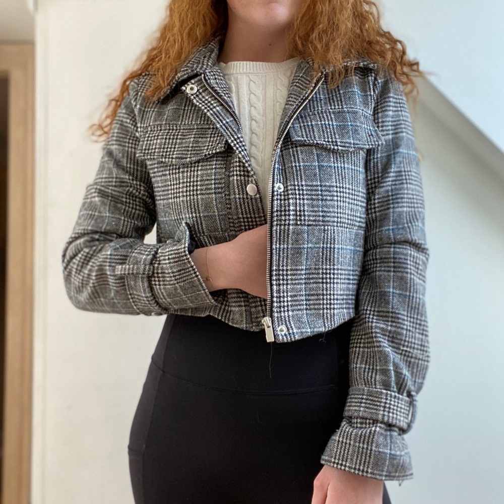 Black and white pattern dress jacket